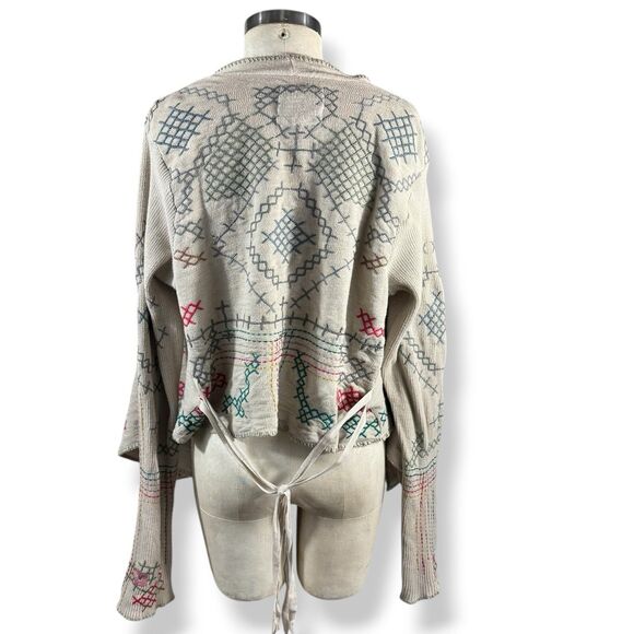 Johnny Was JWLA Biya Embroidered Cardigan Sweater Duster XS Tribal Boho Festival - Picture 4 of 9